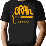 Brain Records Logo Krautrock Orange T-Shirt for Men & Women, T-Shirts Graphic Tee - Black