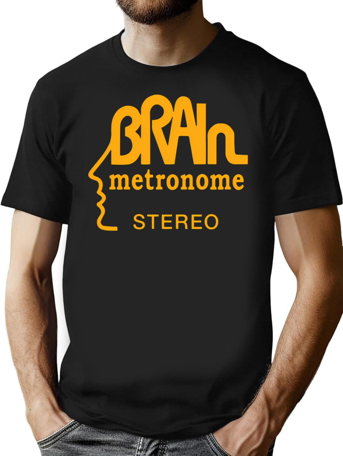 Brain Records Logo Krautrock Orange T-Shirt for Men & Women, T-Shirts Graphic Tee - Black