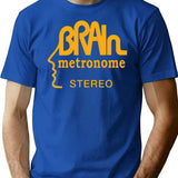 Brain Records Logo Krautrock Orange T-Shirt for Men & Women, T-Shirts Graphic Tee - Blue