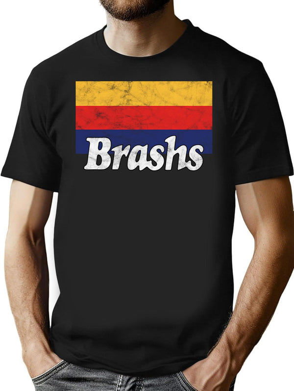 Brashs (Vintage Worn Look T-Shirt for Men & Women, T-Shirts Graphic Tee - Black