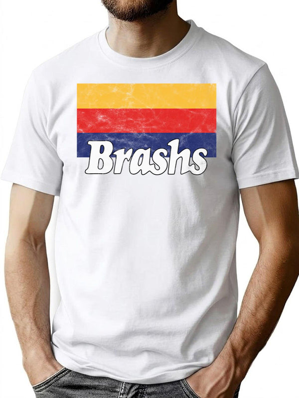 Brashs (Vintage Worn Look T-Shirt for Men & Women, T-Shirts Graphic Tee - White