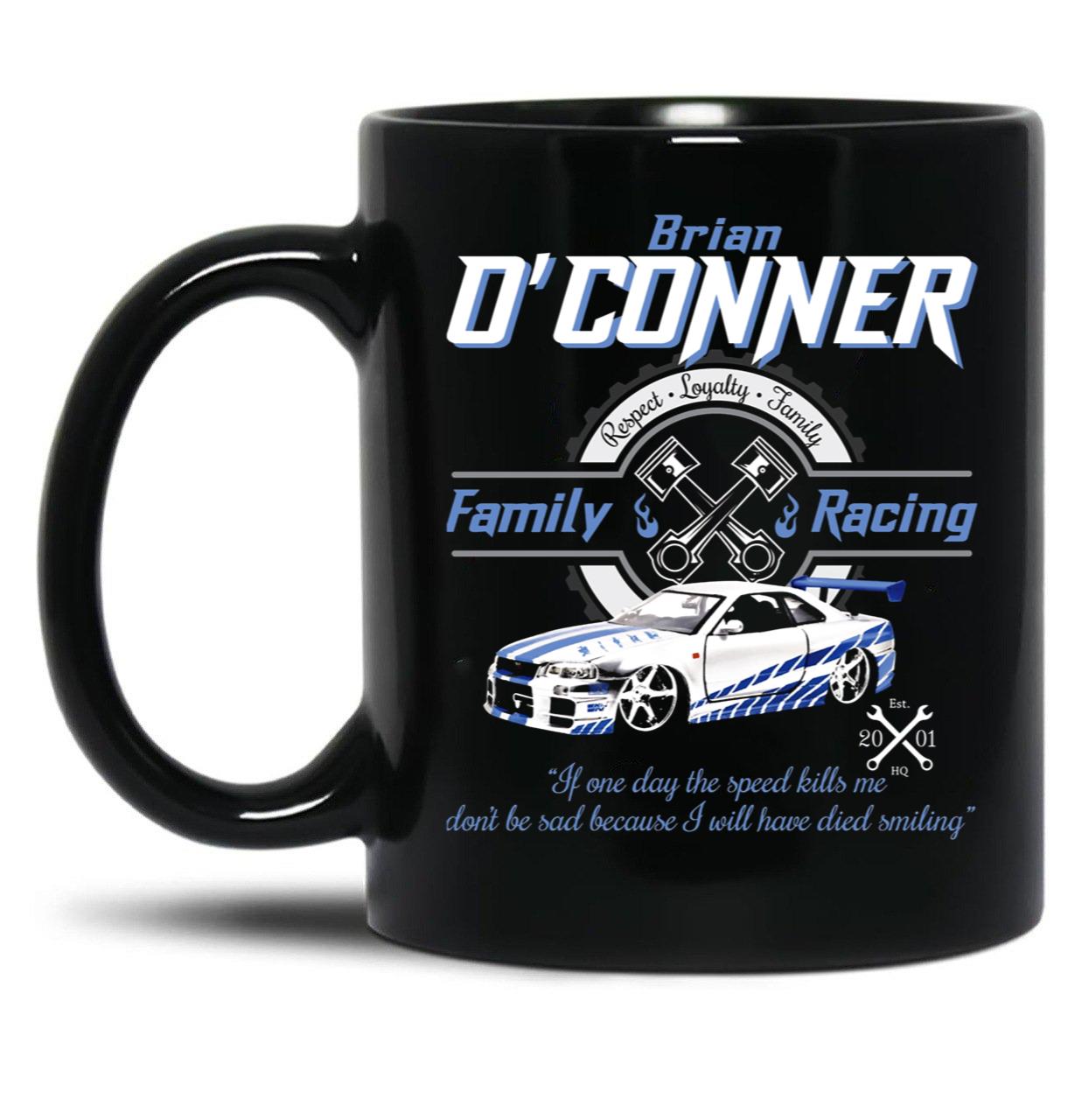 Brian O'Conner Family Racing Fast and Furious Tribute Black Coffee Mug, Gift Coffee Mug