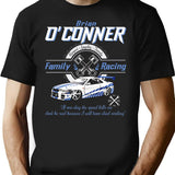 Brian O'Conner Family Racing Fast and Furious Tribute Premium Heavyweight Cotton T-Shirt - Black
