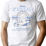Brian O'Conner Family Racing Fast and Furious Tribute Premium Heavyweight Cotton T-Shirt - White