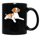 Brittany Dog Cute Illustration Black Coffee Mug, Gift Coffee Mug - Black