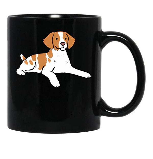 Brittany Dog Cute Illustration Black Coffee Mug, Gift Coffee Mug - Black