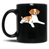 Brittany Dog Cute Illustration Black Coffee Mug, Gift Coffee Mug - Black