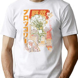 Broccozilla Black Version T-Shirt for Men & Women, T-Shirts Graphic Tee - White