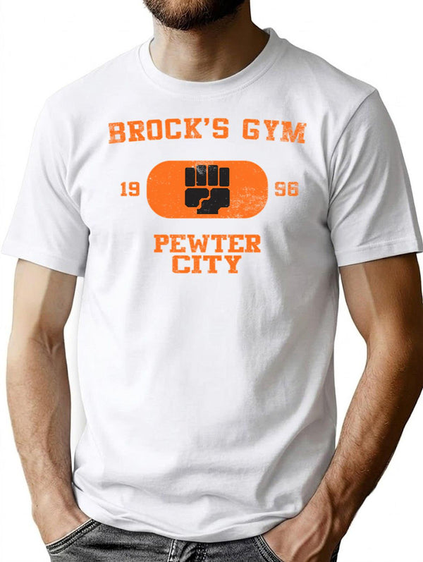 Brock'S Gym Type T-Shirt for Men & Women, T-Shirts Graphic Tee - White