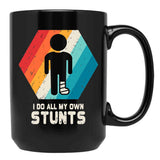 Broken Leg Shirt Ankle Knee Foot Injury Get Well Soon Gift Black Coffee Mug, Gift Coffee Mug