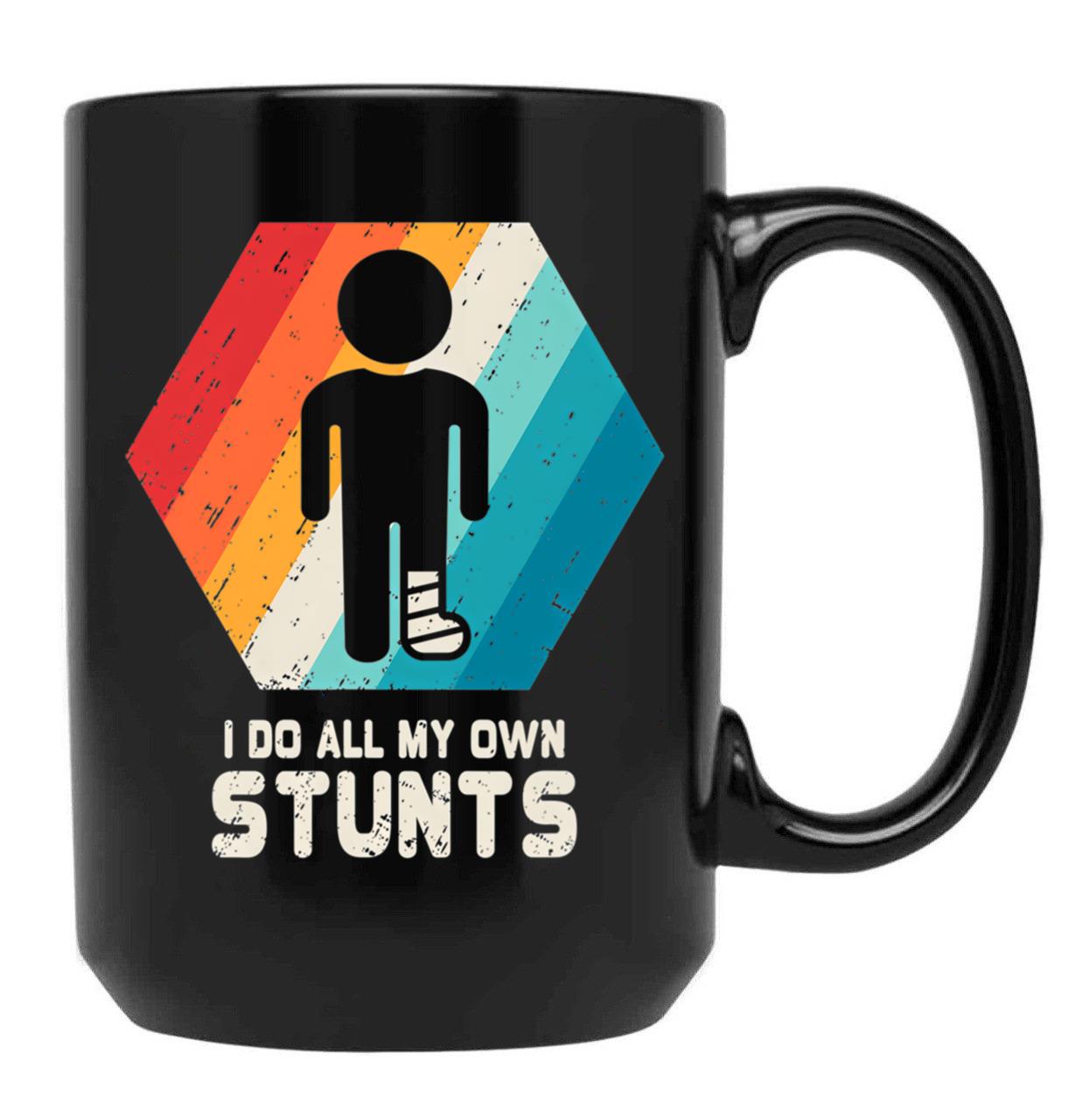 Broken Leg Shirt Ankle Knee Foot Injury Get Well Soon Gift Black Coffee Mug, Gift Coffee Mug