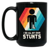 Broken Leg Shirt Ankle Knee Foot Injury Get Well Soon Gift Black Coffee Mug, Gift Coffee Mug