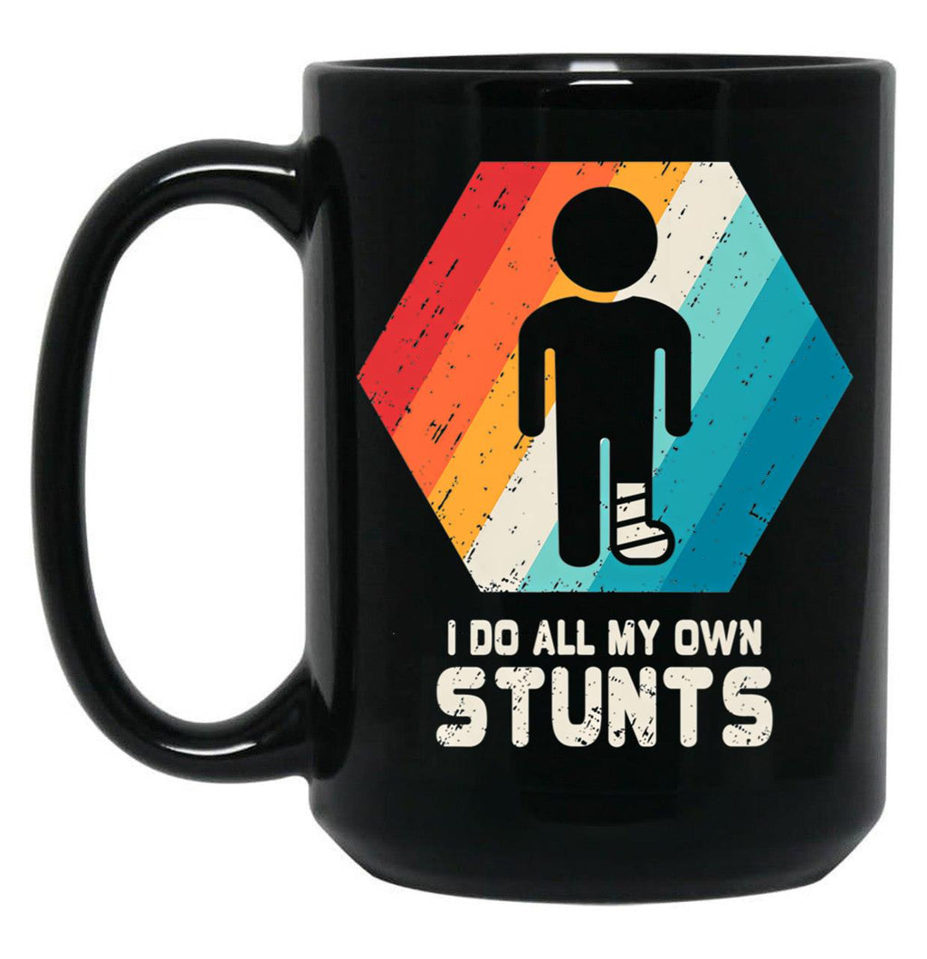 Broken Leg Shirt Ankle Knee Foot Injury Get Well Soon Gift Black Coffee Mug, Gift Coffee Mug