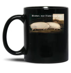 Brother May I Have Some Oats Pig Meme Black Coffee Mug, Gift Coffee Mug