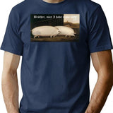 Brother May I Have Some Oats Pig Meme Premium Heavyweight Cotton T-Shirt - Navy