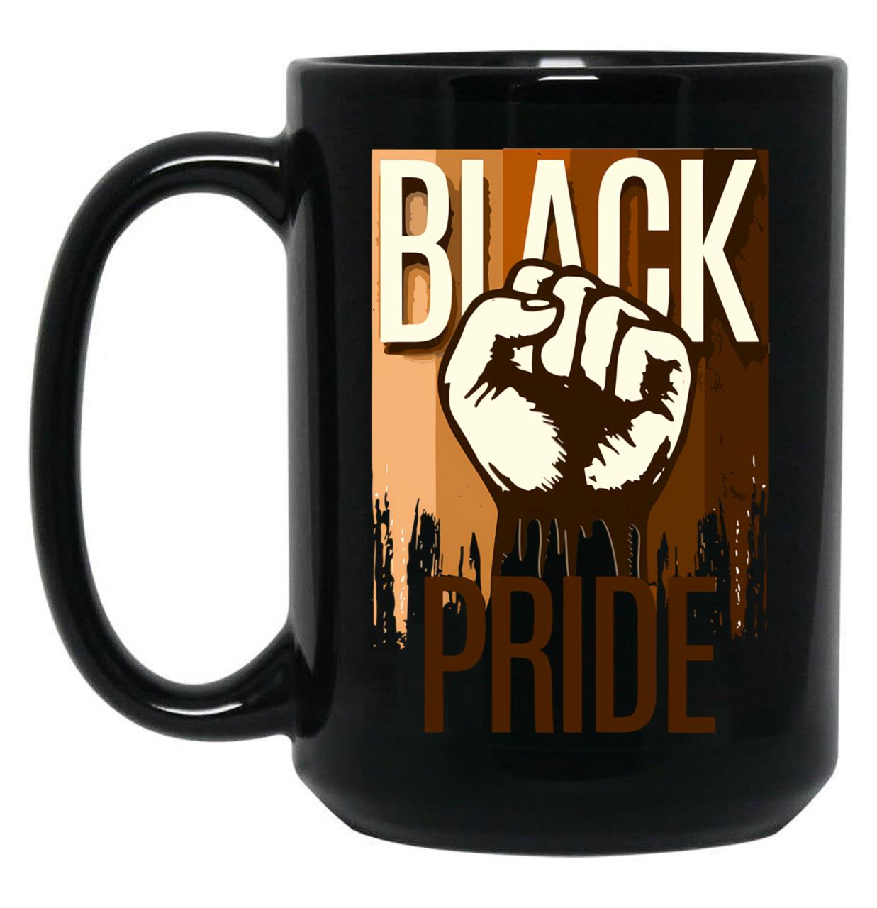 Brown Shades Black Pride Black Coffee Mug