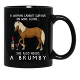 Brumby Horse And Wine Funny Horse Black Coffee Mug, Gift Coffee Mug - Black