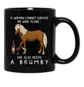 Brumby Horse And Wine Funny Horse Black Coffee Mug, Gift Coffee Mug - Black