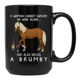 Brumby Horse And Wine Funny Horse Black Coffee Mug, Gift Coffee Mug