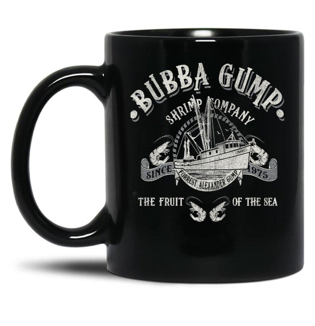 Bubba Gump Shrimp Company Worn Black Coffee Mug, Gift Coffee Mug