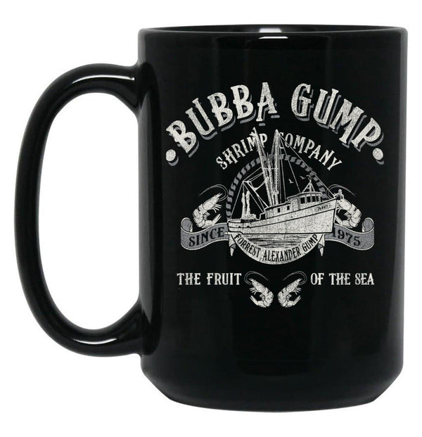 Bubba Gump Shrimp Company Worn Black Coffee Mug, Gift Coffee Mug - Black