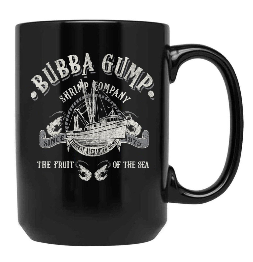 Bubba Gump Shrimp Company Worn Black Coffee Mug, Gift Coffee Mug
