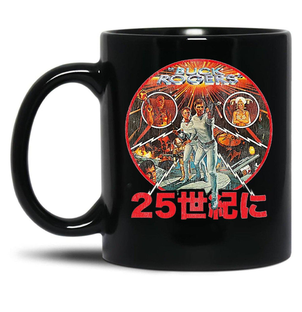 Buck Rogers Japanese Poster Worn Lts Poster Black Coffee Mug, Gift Coffee Mug