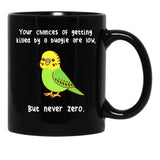 Budgie Never Zero Black Coffee Mug, Gift Coffee Mug - Black