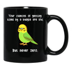 Budgie Never Zero Black Coffee Mug, Gift Coffee Mug - Black