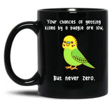 Budgie Never Zero Black Coffee Mug, Gift Coffee Mug - Black