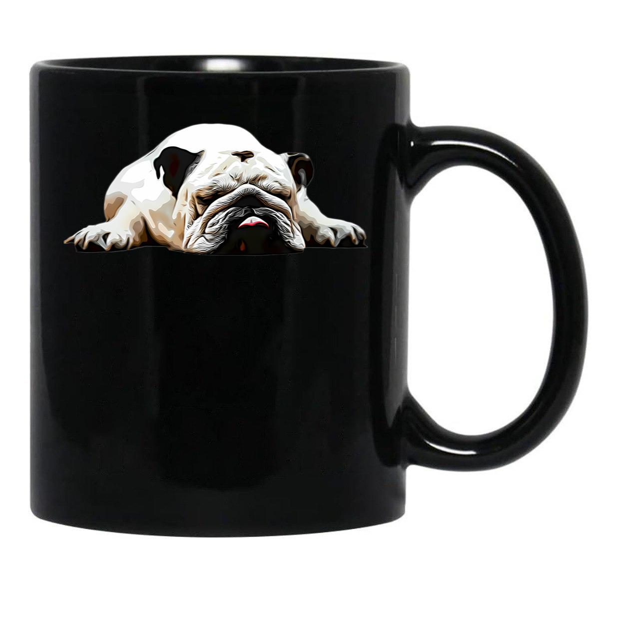 Bulldog - Funny English Bulldog Black Coffee Mug, Gift Coffee Mug - Black