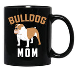 Bulldog Mom Black Coffee Mug, Gift Coffee Mug - Black