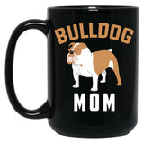 Bulldog Mom Black Coffee Mug, Gift Coffee Mug