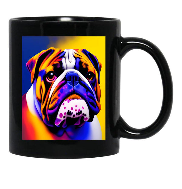 Bulldog Black Coffee Mug, Gift Coffee Mug - Black