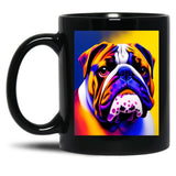 Bulldog Black Coffee Mug, Gift Coffee Mug - Black
