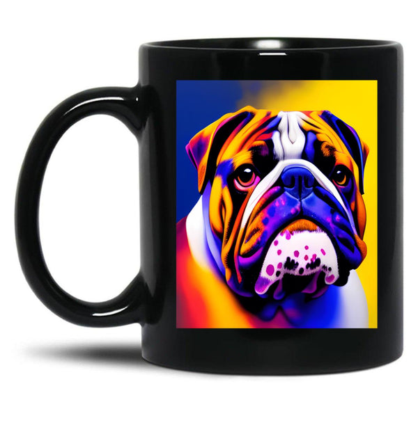 Bulldog Black Coffee Mug, Gift Coffee Mug - Black