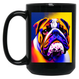 Bulldog Black Coffee Mug, Gift Coffee Mug