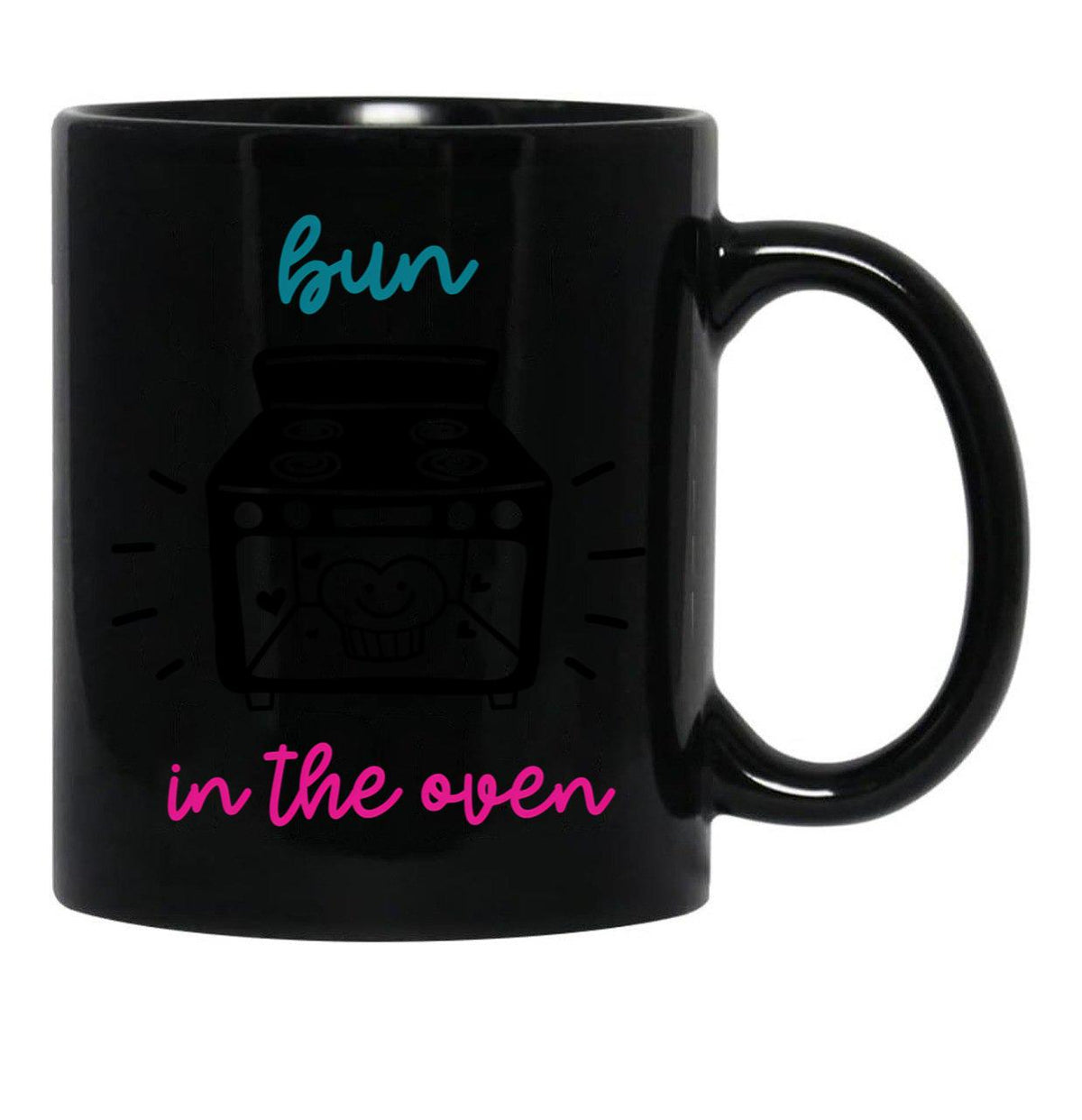 Bun In The Oven Pregnant Pregnancy Baby Bun Cute Mom Baby Shower Black Coffee Mug, Gift Coffee Mug - Black