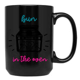 Bun In The Oven Pregnant Pregnancy Baby Bun Cute Mom Baby Shower Black Coffee Mug, Gift Coffee Mug