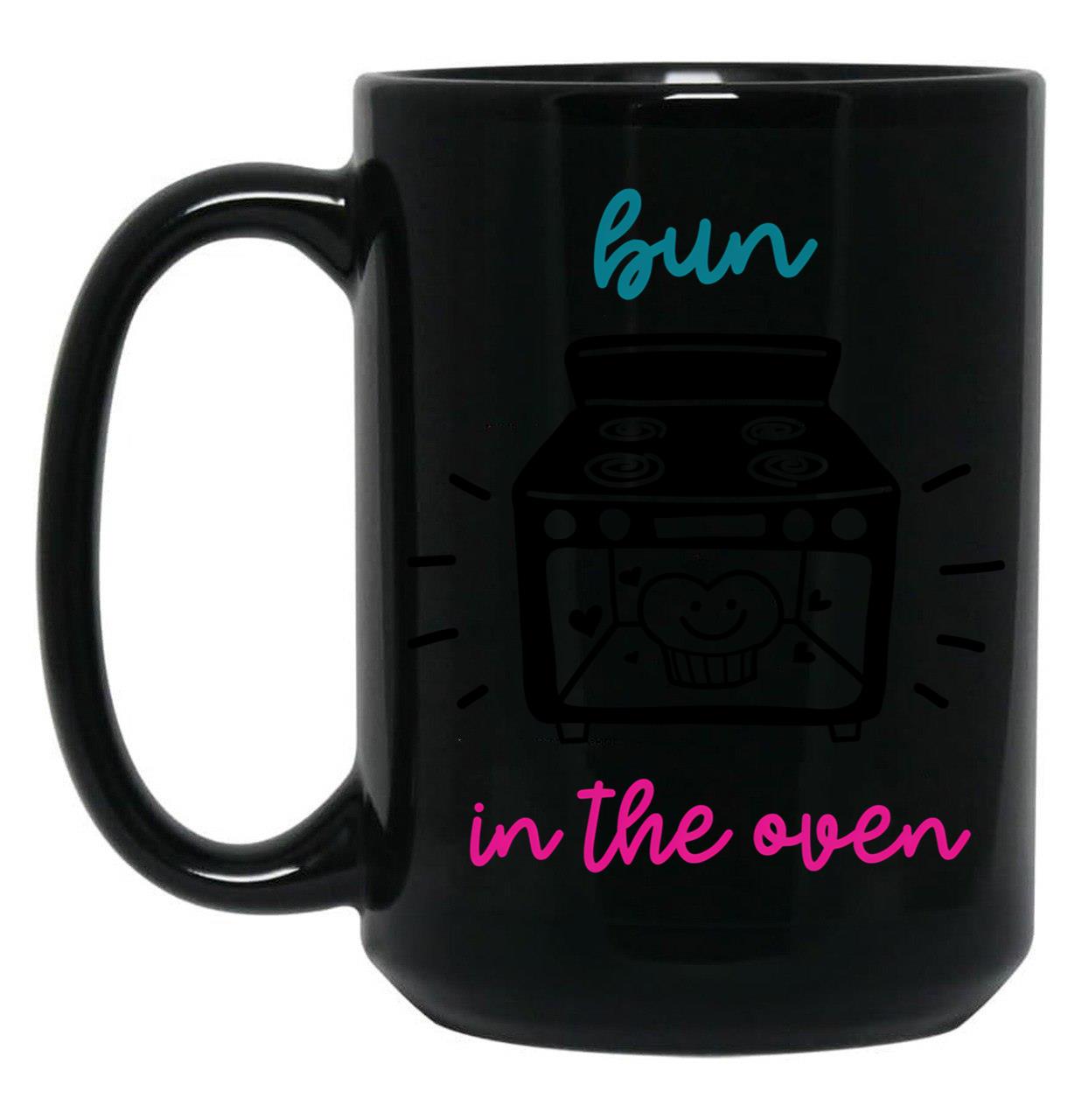 Bun In The Oven Pregnant Pregnancy Baby Bun Cute Mom Baby Shower Black Coffee Mug, Gift Coffee Mug