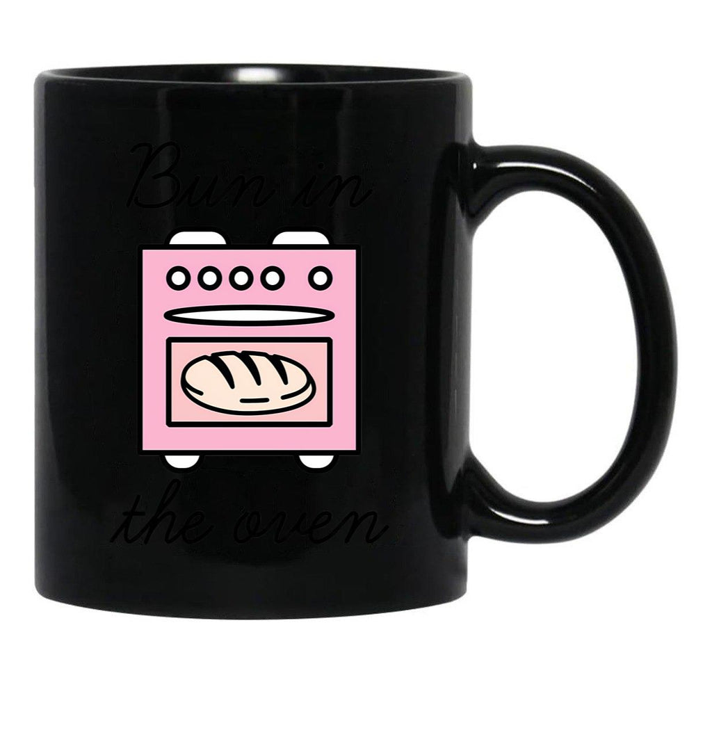 Bun In The Oven Black Coffee Mug, Gift Coffee Mug - Black