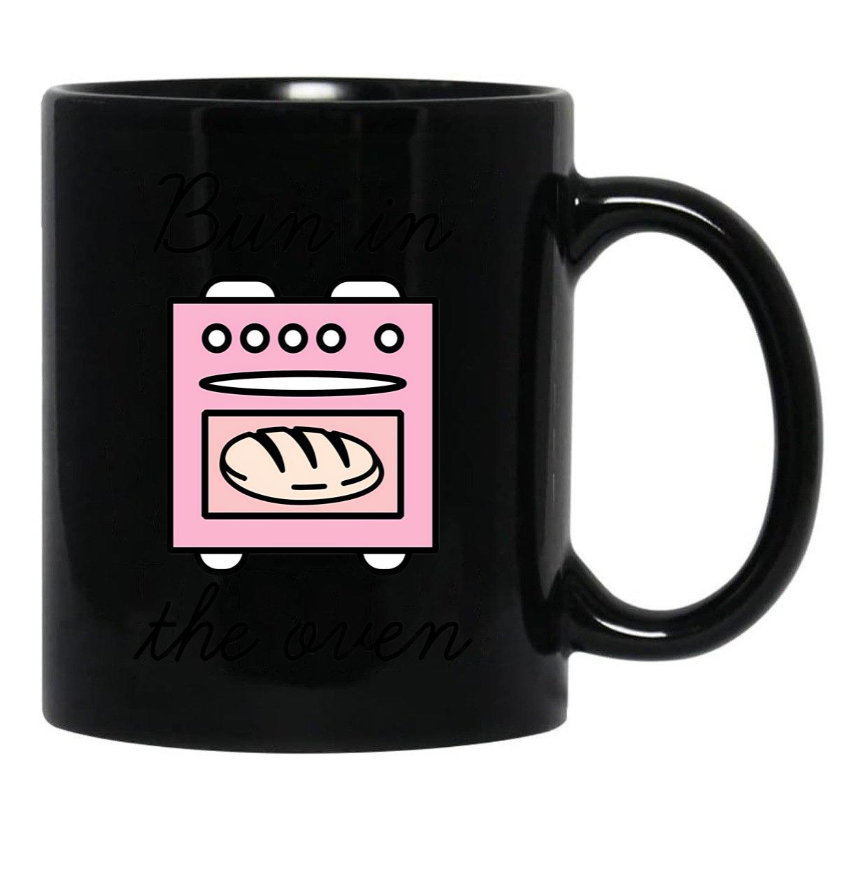 Bun In The Oven Black Coffee Mug, Gift Coffee Mug - Black