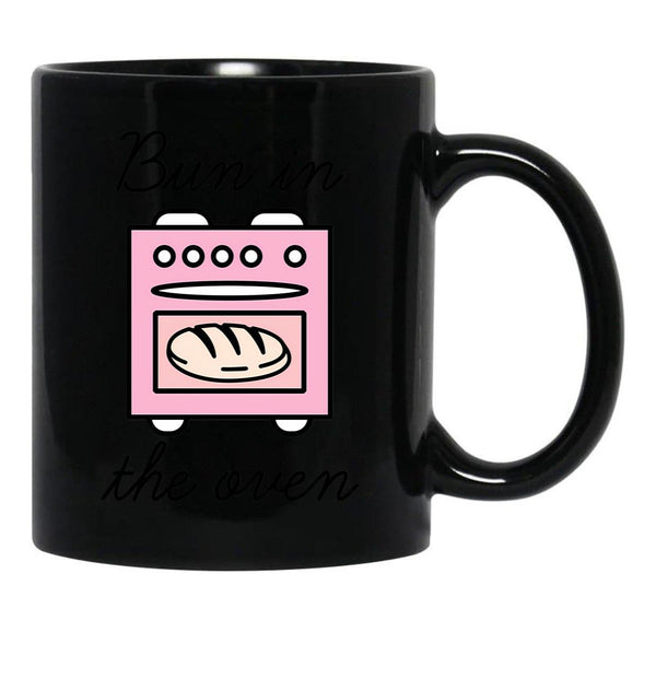 Bun In The Oven Black Coffee Mug, Gift Coffee Mug - Black
