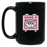 Bun In The Oven Black Coffee Mug, Gift Coffee Mug