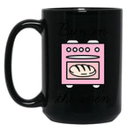 Bun In The Oven Black Coffee Mug, Gift Coffee Mug