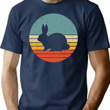 Bunny Sunset Vintage Shirt Bunny Lovers Gift T-Shirt for Men & Women, T-Shirts Graphic Tee - Navy