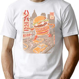 Burgerzilla - Black T-Shirt for Men & Women, T-Shirts Graphic Tee - White