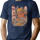 Burgerzilla - Black T-Shirt for Men & Women, T-Shirts Graphic Tee - Navy