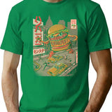 Burgerzilla - Black T-Shirt for Men & Women, T-Shirts Graphic Tee - Green