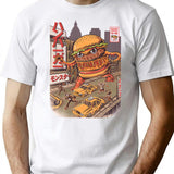 Burgerzilla T-Shirt for Men & Women, T-Shirts Graphic Tee - White